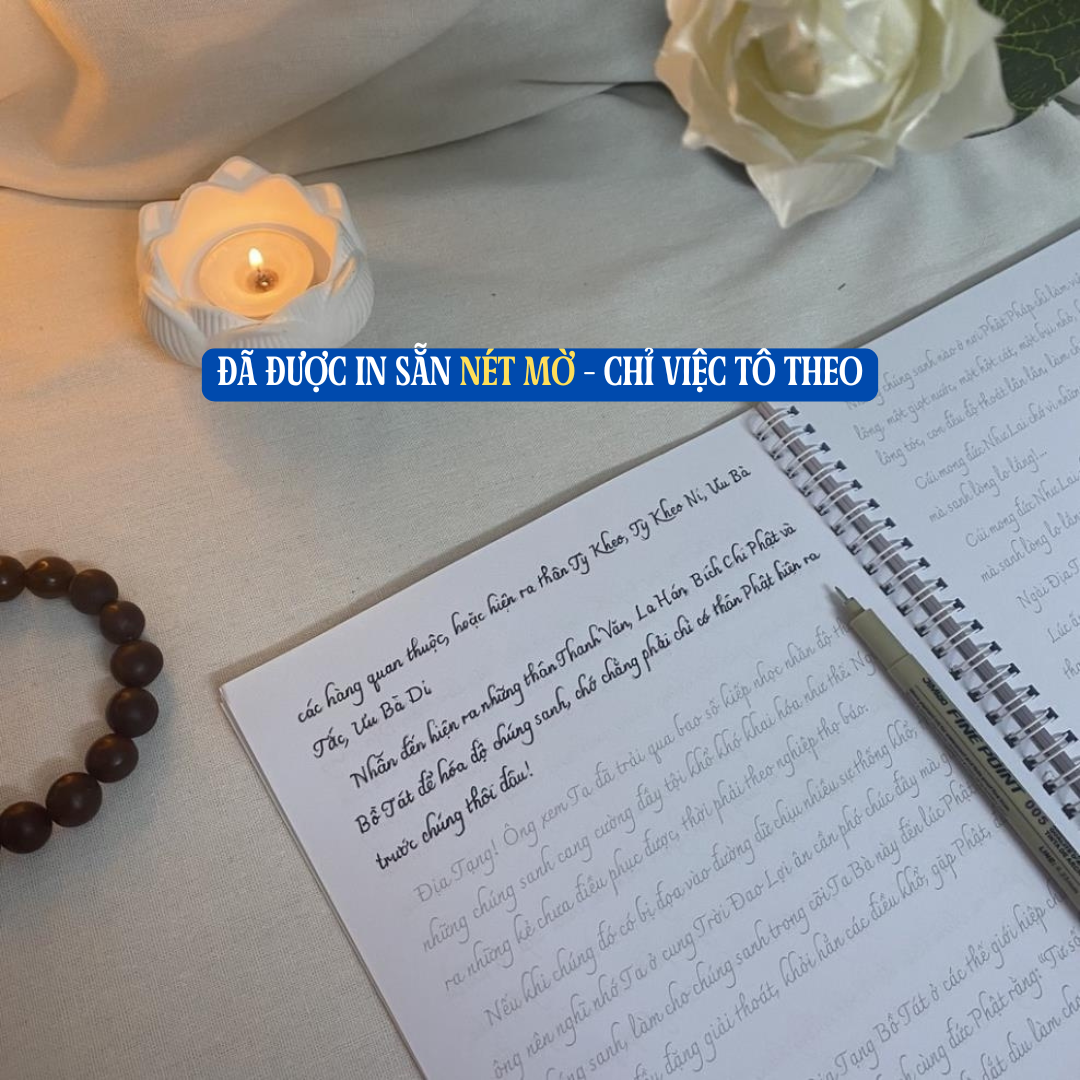 Combo 3 cuốn sổ tay chép kinh Công Đức Vô Lượng: Kinh Địa Tạng Bồ Tát - Kinh Sám Hối - Chú Đại Bi