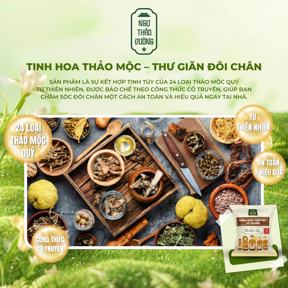 Gói Ngâm Chân Thảo Mộc 24 Vị | Giảm Tê Bì, Mất Ngủ, Đau Nhức | Thư Giãn, Ngủ Ngon Tốt