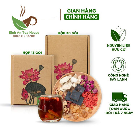 Trà Gừng Đường Nâu Thảo Mộc - nuôi dưỡng khí huyết, tắm da hồng hào