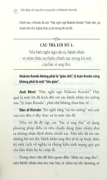 HỎI ĐÁP VỀ UNG THƯ CÙNG BÁC SĨ MAKOTO KONDO