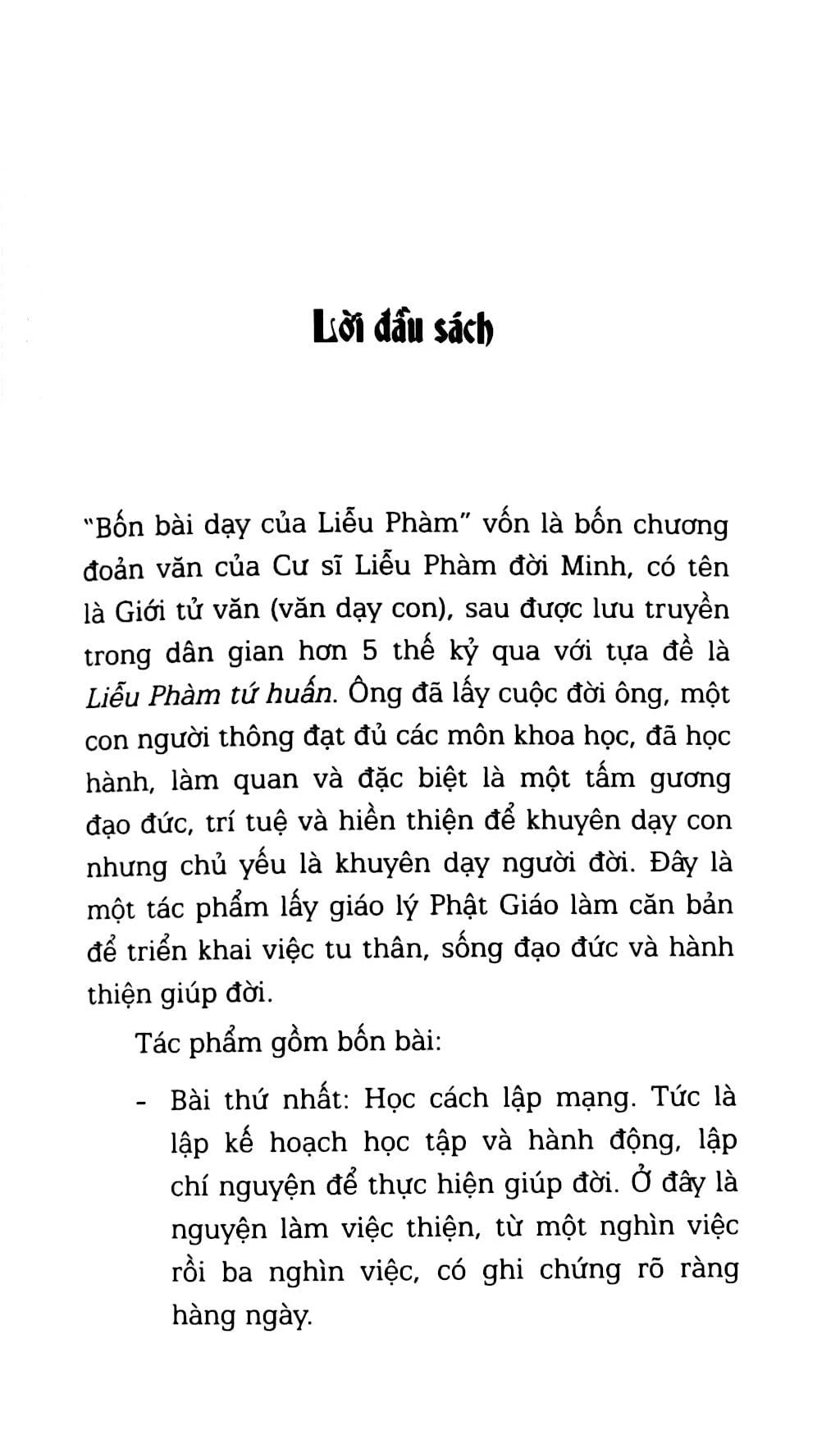 Sách - Liễu Phàm Tứ Huấn