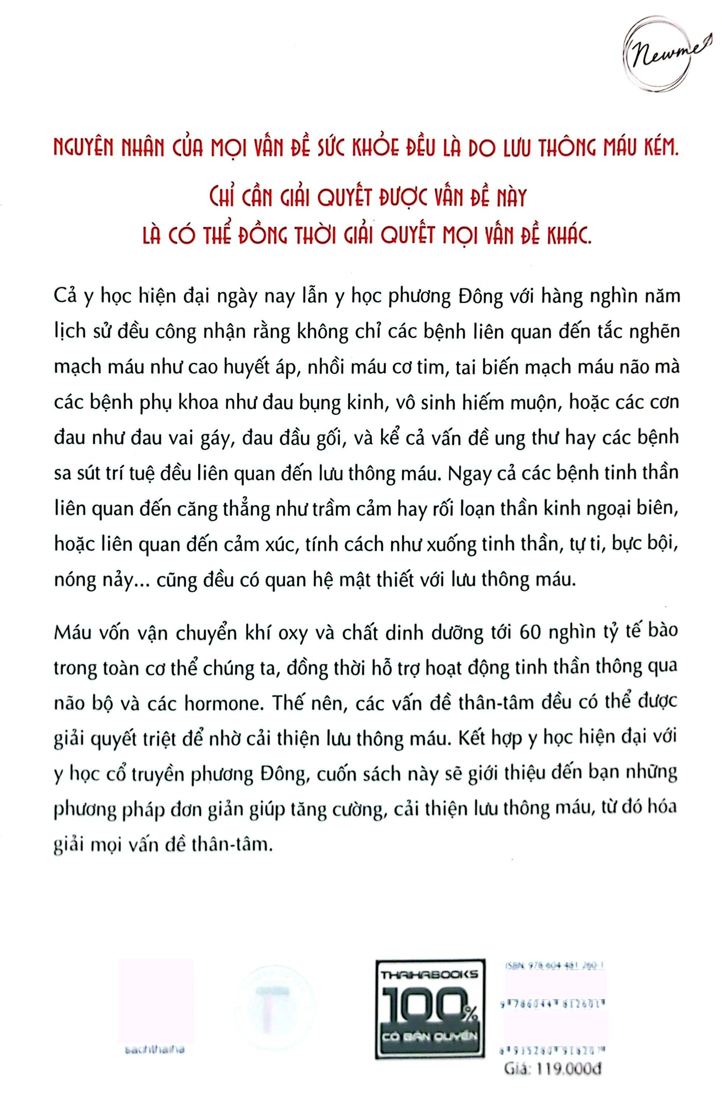 LƯU THÔNG MÁU TỐT HÓA GIẢI BÁCH BỆNH
