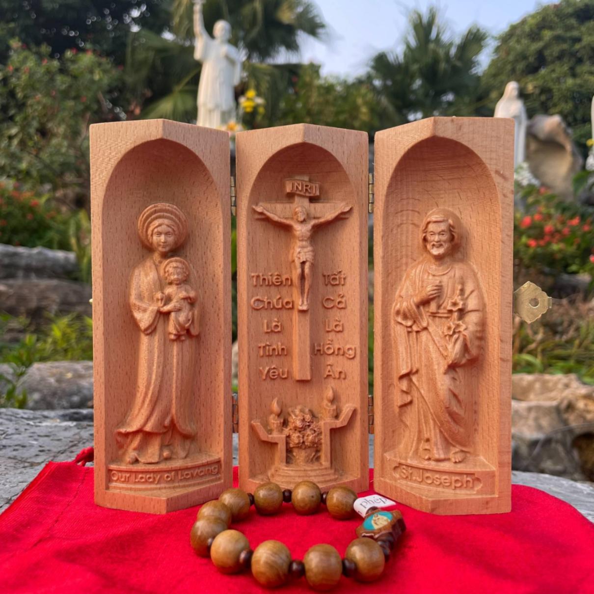 Tượng Gỗ Công Giáo Mini Gấp Gọn - Chế tác thủ công
