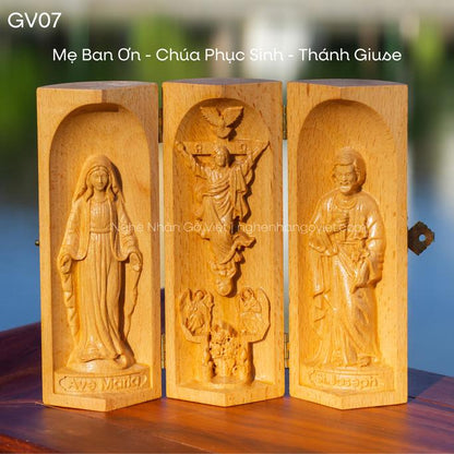 Tượng Gỗ Công Giáo Mini Gấp Gọn - Chế tác thủ công