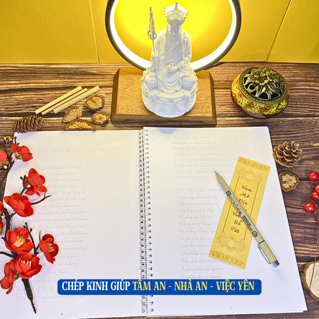 Combo 3 cuốn sổ tay chép kinh Công Đức Vô Lượng: Kinh Địa Tạng Bồ Tát - Kinh Sám Hối - Chú Đại Bi