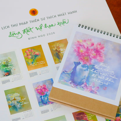 Lịch thư pháp Làng Mai 2026 - Lòng đất nở hoa trời