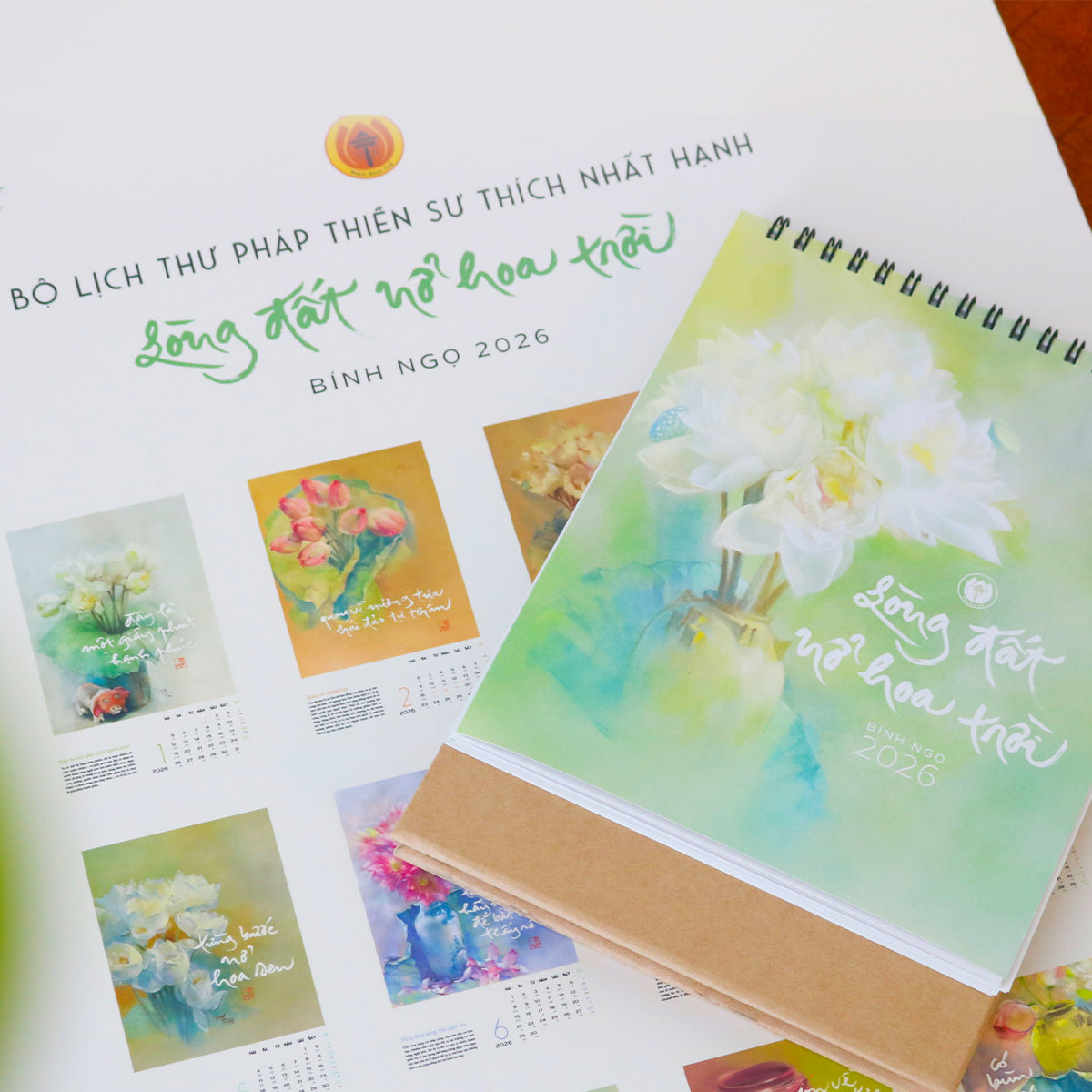 Lịch thư pháp Làng Mai 2026 - Lòng đất nở hoa trời