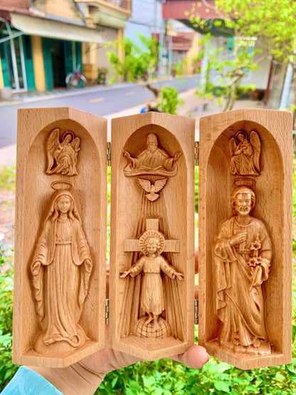 Tượng Gỗ Công Giáo Mini Gấp Gọn - Chế tác thủ công