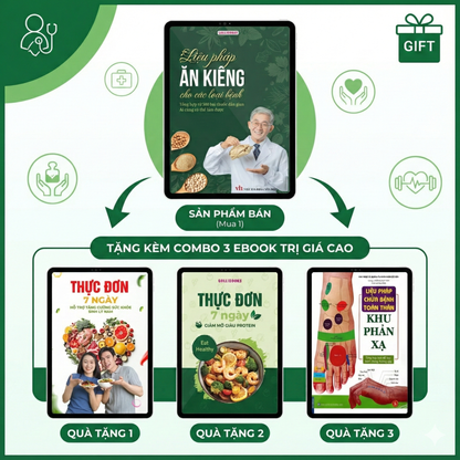 EBOOK: LIỆU PHÁP ĂN KIÊNG – TẶNG KÈM COMBO 3 EBOOK SỨC KHỎE (Thực đơn 7 ngày tăng cường sức khỏe sinh lý nam, Thực đơn 7 ngày giảm mỡ giàu protein, Liệu pháp chữa bệnh toàn thân bằng khu phản xạ)