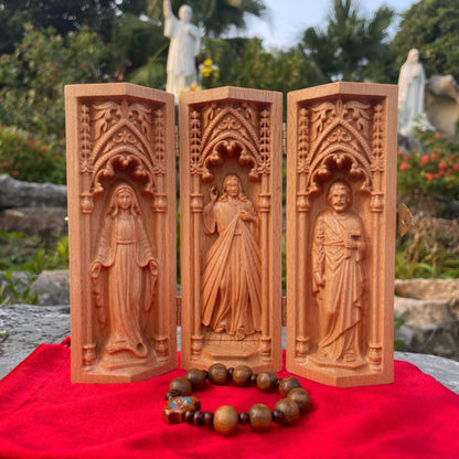 Tượng Gỗ Công Giáo Mini Gấp Gọn - Chế tác thủ công