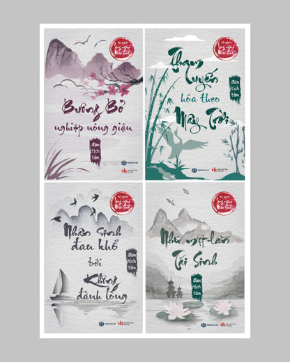 Combo 4 Cuốn Sách : Buông Bỏ Nghiệp Nóng Giận + Tham Luyến Hóa Theo Mây Trời + Nhân Sinh Đau Khổ Không Đành Lòng + Như