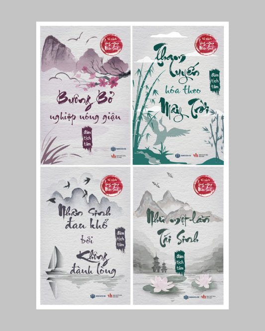Combo 4 Cuốn Sách : Buông Bỏ Nghiệp Nóng Giận + Tham Luyến Hóa Theo Mây Trời + Nhân Sinh Đau Khổ Không Đành Lòng + Như