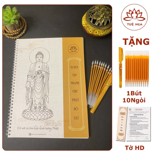 Tranh Vẽ Phật - Tuyển Tập Tô Tranh Chư Phật Bồ Tát in mờ