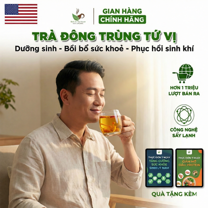 TRÀ ĐÔNG TRÙNG HẠ THẢO TỨ VỊ - BỒI BỔ SỨC KHỎE, PHỤC HỒI SINH KHÍ