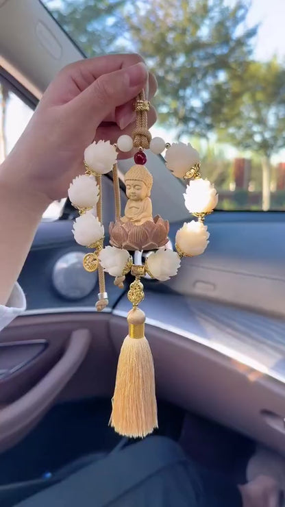 Khánh treo xe ô tô Liên Hoa Phật - Vạn Dặm Bình An