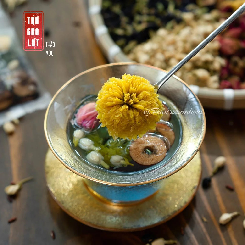 Trà Gạo Lứt Thảo Mộc mix 8 vị thảo mộc thải độc gan, thanh lọc cơ thể, dưỡng da