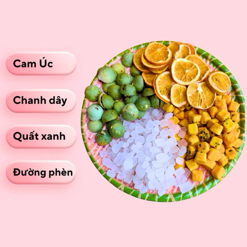 TRÀ CHANH DÂY KIM QUẤT DETOX - Hỗ trợ dưỡng da trắng sáng, thanh nhiệt, tăng cường đề kháng