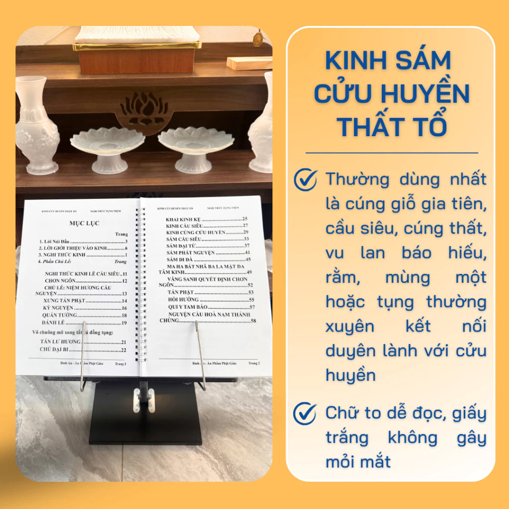 Bộ 2 cuốn sách: Kinh Sám Cửu Huyển Thất Tổ + 14 Bài Chú Hằng Ngày Phổ Biến