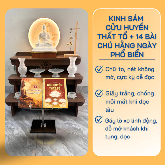 Bộ 2 cuốn sách: Kinh Sám Cửu Huyển Thất Tổ + 14 Bài Chú Hằng Ngày Phổ Biến