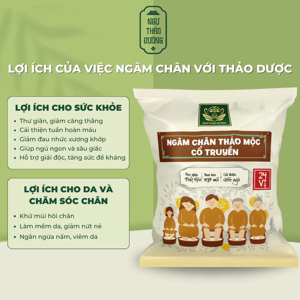 Gói Ngâm Chân Thảo Mộc 24 Vị | Giảm Tê Bì, Mất Ngủ, Đau Nhức | Thư Giãn, Ngủ Ngon Tốt