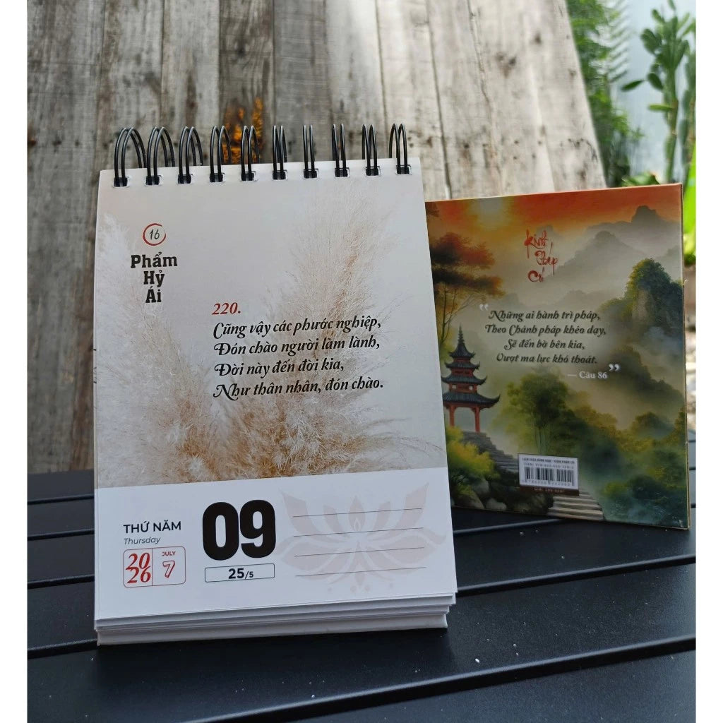 Lịch Kinh Pháp Cú 2026 - In Màu Cao Cấp - HT. Thích Minh Châu