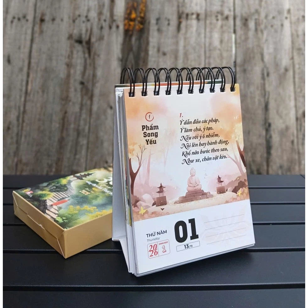 Lịch Kinh Pháp Cú 2026 - In Màu Cao Cấp - HT. Thích Minh Châu