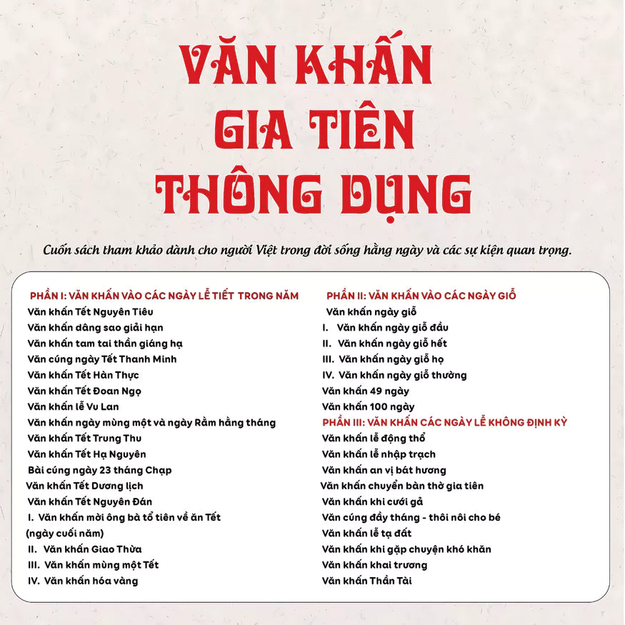 Sách- Văn Khấn Gia Tiên Thông Dụng
